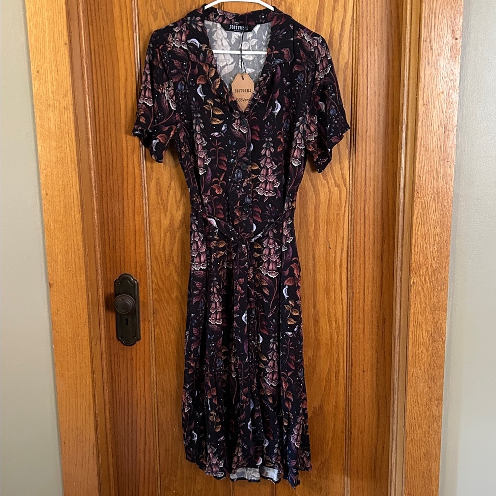 Disturbia Black and Purple Midi Dress - Picture 2 of 5